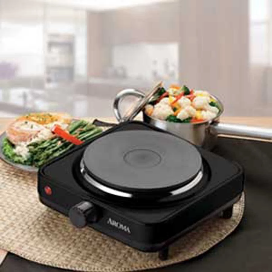 Aroma Indoor Grills, Skillets & Waffle Makers 8.7-in 1 Element Metal Electric Hot Plate 5 Aroma Indoor Grills, Skillets & Waffle Makers 8.7-in 1 Element Metal Electric Hot Plate - Image 5