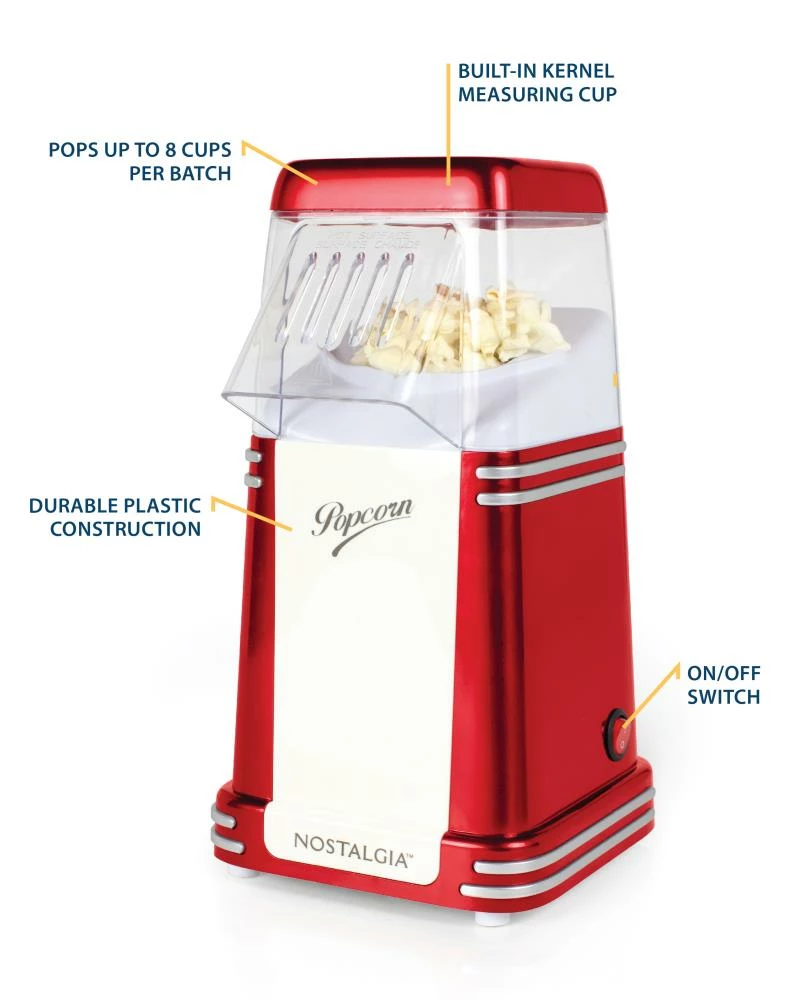 Nostalgia Specialty Appliances 0.25-Cup Hot Air Table-Top Popcorn Maker 5 Nostalgia Specialty Appliances 0.25-Cup Hot Air Table-Top Popcorn Maker - Image 5