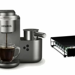 Keurig Espresso, Tea & Coffee Machines K-Cafe Brushed Silver Programmable Single-Serve Coffee Maker