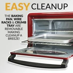 Nostalgia Toasters & Toaster Ovens 12-Slice Red Convection Toaster Oven (1500-Watt) -Aroma Shop 15792485