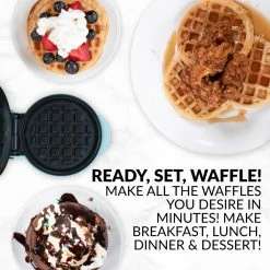 Nostalgia Indoor Grills, Skillets & Waffle Makers Round Mini Waffle Maker -Aroma Shop 15792636
