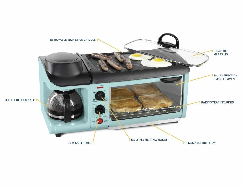 Nostalgia Toasters & Toaster Ovens 4-Slice Blue Toaster Oven (1500-Watt) 6 Nostalgia Toasters & Toaster Ovens 4-Slice Blue Toaster Oven (1500-Watt) - Image 6