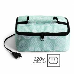 HOTLOGIC Cookers & Steamers 1.5-Quart Aqua Floral Rectangle Slow Cooker