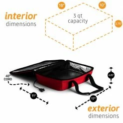 HOTLOGIC Cookers & Steamers 3-Quart Red Rectangle Slow Cooker -Aroma Shop 17080883