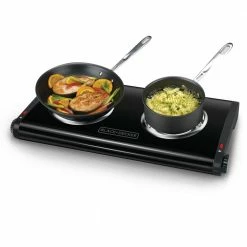 BLACK+DECKER Indoor Grills, Skillets & Waffle Makers 9.646-in 2 Elements Metal Electric Hot Plate -Aroma Shop 18082200