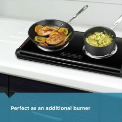 BLACK+DECKER Indoor Grills, Skillets & Waffle Makers 9.646-in 2 Elements Metal Electric Hot Plate -Aroma Shop 18082207
