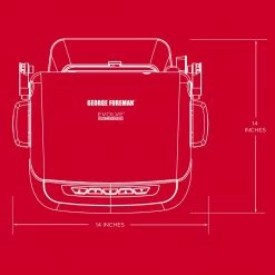 George Foreman Indoor Grills, Skillets & Waffle Makers 11.42-in L x 7.6-in W Non-Stick Residential -Aroma Shop 18136756