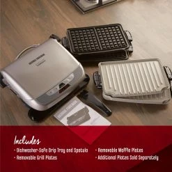 George Foreman Indoor Grills, Skillets & Waffle Makers 11.42-in L x 7.6-in W Non-Stick Residential -Aroma Shop 18136762
