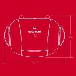 George Foreman Indoor Grills, Skillets & Waffle Makers 12.28-in L x 5.98-in W Non-Stick Residential -Aroma Shop 18136776
