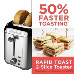 BLACK+DECKER Toasters & Toaster Ovens 2-Slice Stainless Steel 1200-Watt Toaster -Aroma Shop 18136860