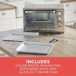 BLACK+DECKER Toasters & Toaster Ovens 6-Slice Stainless Steel Convection Toaster Oven with Rotisserie (1500-Watt) 11 BLACK+DECKER Toasters & Toaster Ovens 6-Slice Stainless Steel Convection Toaster Oven with Rotisserie (1500-Watt) -Aroma Shop 18136890