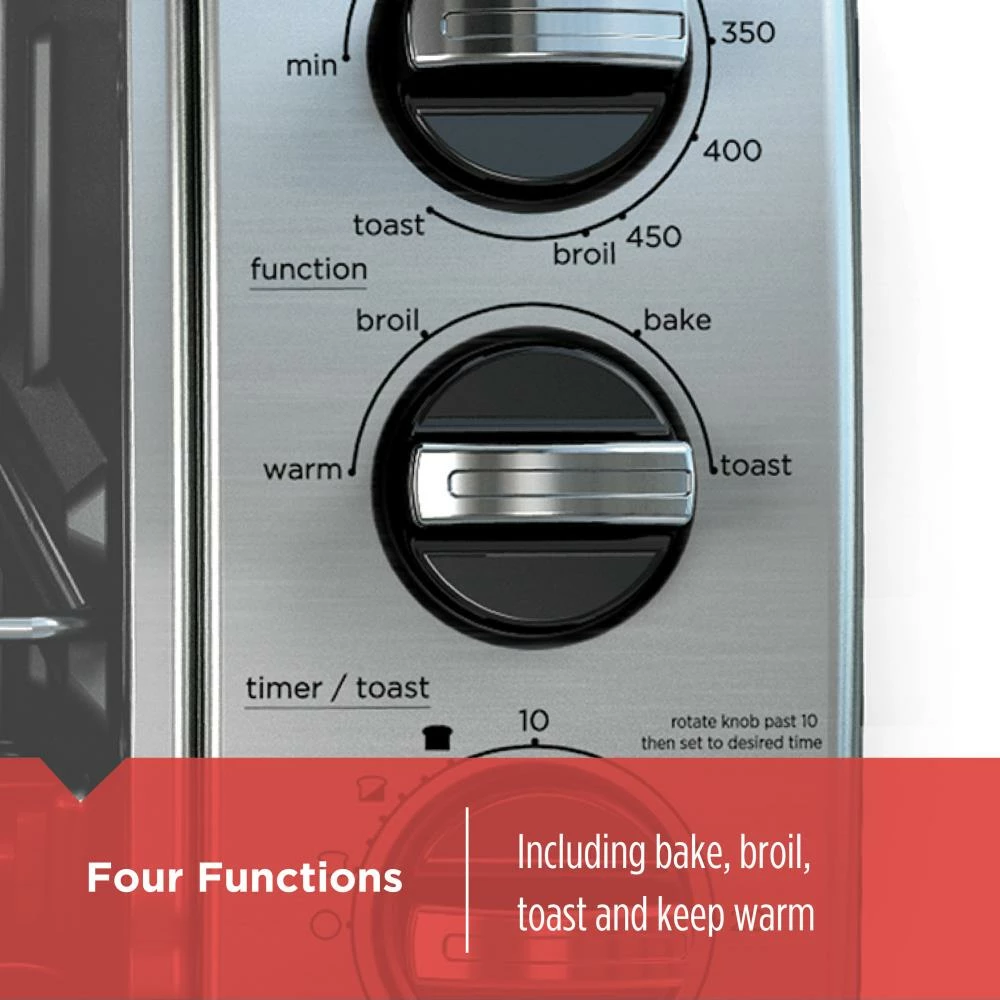 BLACK+DECKER Toasters & Toaster Ovens 4-Slice Stainless Steel Convection Toaster Oven (1150-Watt) 2 BLACK+DECKER Toasters & Toaster Ovens 4-Slice Stainless Steel Convection Toaster Oven (1150-Watt) - Image 2