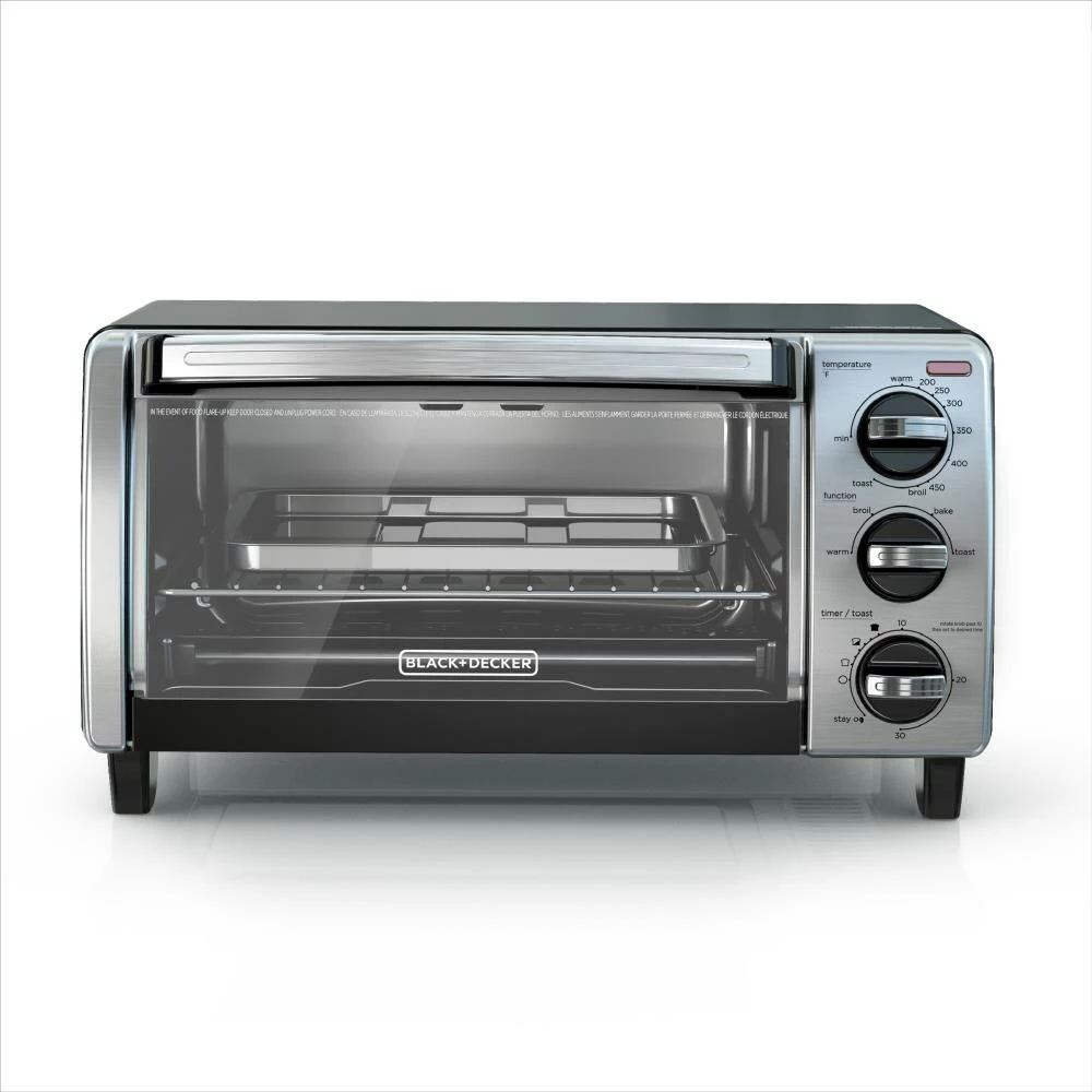 BLACK+DECKER Toasters & Toaster Ovens 4-Slice Stainless Steel Convection Toaster Oven (1150-Watt) 7 BLACK+DECKER Toasters & Toaster Ovens 4-Slice Stainless Steel Convection Toaster Oven (1150-Watt) - Image 7