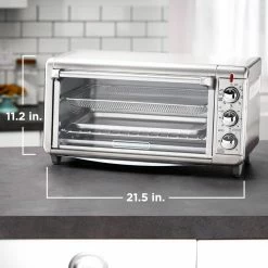 BLACK+DECKER Toasters & Toaster Ovens Crisp 'N Bake 8-Slice Stainless Steel Convection Toaster Oven (1500-Watt) -Aroma Shop 18136996