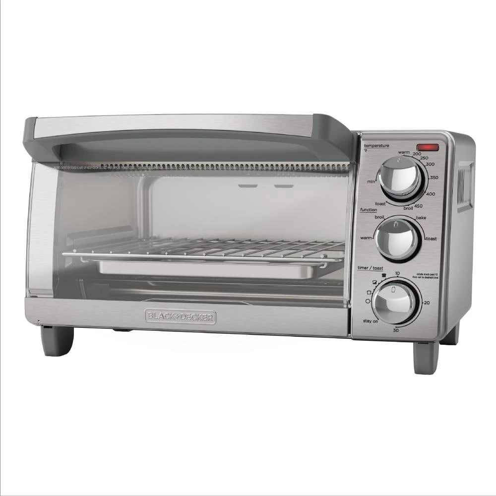 BLACK+DECKER Toasters & Toaster Ovens 4-Slice Stainless Steel Convection Toaster Oven (1150-Watt) 1 BLACK+DECKER Toasters & Toaster Ovens 4-Slice Stainless Steel Convection Toaster Oven (1150-Watt)