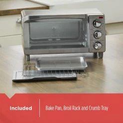 BLACK+DECKER Toasters & Toaster Ovens 4-Slice Stainless Steel Convection Toaster Oven (1150-Watt) 11 BLACK+DECKER Toasters & Toaster Ovens 4-Slice Stainless Steel Convection Toaster Oven (1150-Watt) -Aroma Shop 18137546