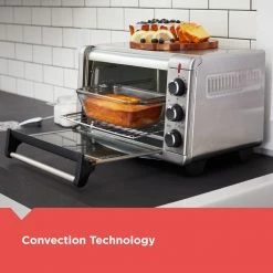 BLACK+DECKER Toasters & Toaster Ovens 6-Slice Stainless Steel Convection Toaster Oven (1500-Watt) -Aroma Shop 18137578
