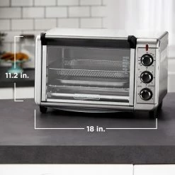 BLACK+DECKER Toasters & Toaster Ovens 6-Slice Stainless Steel Convection Toaster Oven (1500-Watt) -Aroma Shop 18137583