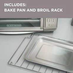 BLACK+DECKER Toasters & Toaster Ovens 6-Slice Stainless Steel Convection Toaster Oven (1500-Watt) -Aroma Shop 18248055