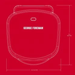 George Foreman Indoor Grills, Skillets & Waffle Makers 7.36-in L x 5.67-in W Non-Stick Residential -Aroma Shop 18248447