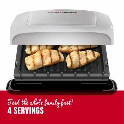 George Foreman Indoor Grills, Skillets & Waffle Makers 9.2-in L x 6.69-in W Non-Stick Residential -Aroma Shop 18248634