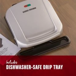 George Foreman Indoor Grills, Skillets & Waffle Makers 9.2-in L x 6.69-in W Non-Stick Residential -Aroma Shop 18248635