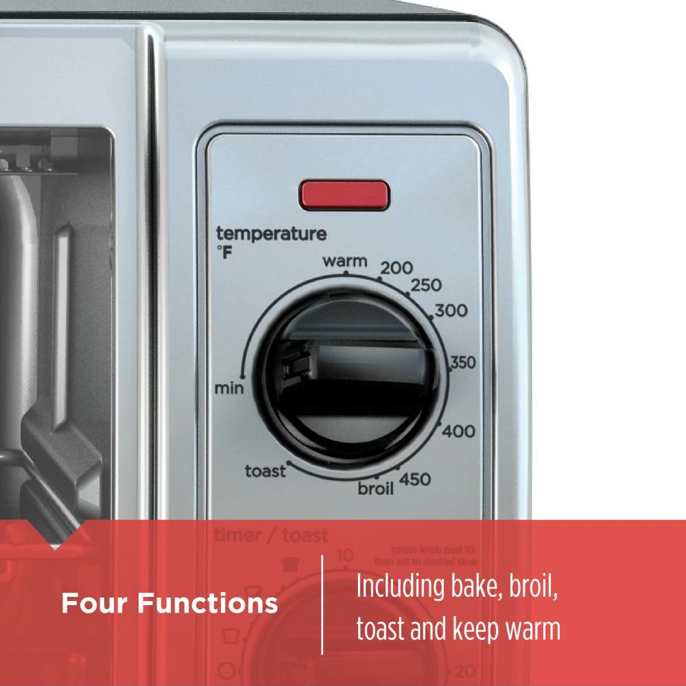 BLACK+DECKER Toasters & Toaster Ovens 4-Slice Stainless Steel Convection Toaster Oven (1150-Watt) 2 BLACK+DECKER Toasters & Toaster Ovens 4-Slice Stainless Steel Convection Toaster Oven (1150-Watt) - Image 2