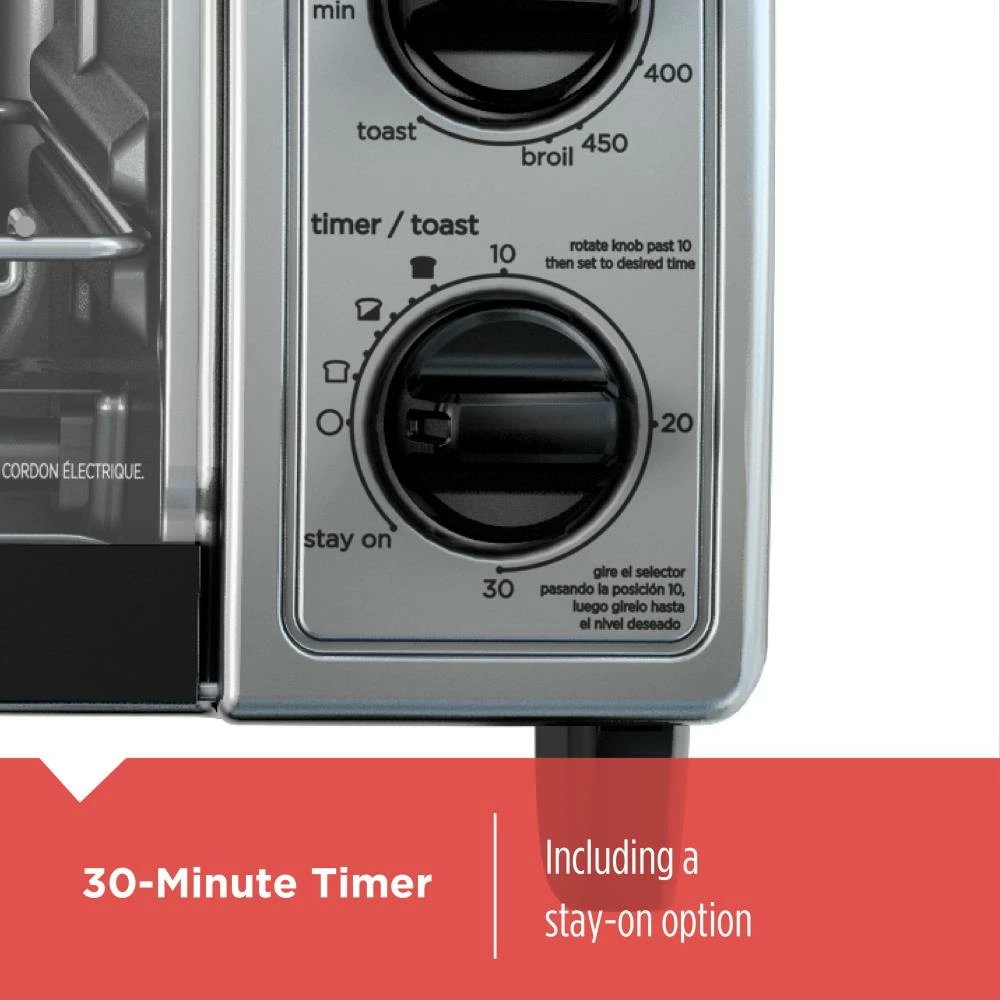 BLACK+DECKER Toasters & Toaster Ovens 4-Slice Stainless Steel Convection Toaster Oven (1150-Watt) 6 BLACK+DECKER Toasters & Toaster Ovens 4-Slice Stainless Steel Convection Toaster Oven (1150-Watt) - Image 6