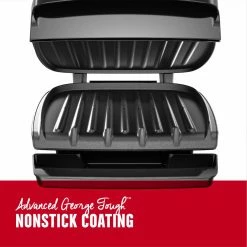 George Foreman Indoor Grills, Skillets & Waffle Makers 8.07-in L x 7.68-in W Non-Stick Residential -Aroma Shop 18248675