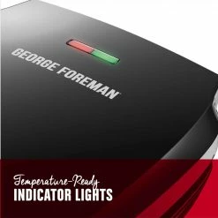George Foreman Indoor Grills, Skillets & Waffle Makers 8.07-in L x 7.68-in W Non-Stick Residential -Aroma Shop 18248677