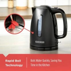 BLACK+DECKER Espresso, Tea & Coffee Machines Black 7-Cup Corded Electric Kettle 17 BLACK+DECKER Espresso, Tea & Coffee Machines Black 7-Cup Corded Electric Kettle -Aroma Shop 18248693