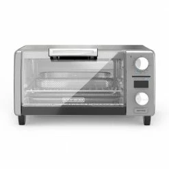 BLACK+DECKER Toasters & Toaster Ovens Crisp 'N Bake 4-Slice Stainless Steel Convection Toaster Oven (1150-Watt) -Aroma Shop 18249532