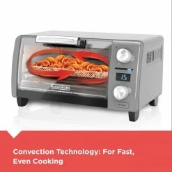 BLACK+DECKER Toasters & Toaster Ovens Crisp 'N Bake 4-Slice Stainless Steel Convection Toaster Oven (1150-Watt) -Aroma Shop 18249539
