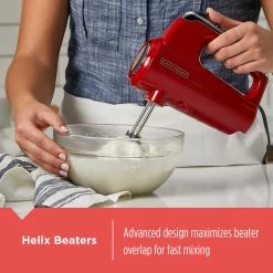 BLACK+DECKER Mixers Helix Performance Mixer 60-in Cord 5-Speed Red Hand Mixer -Aroma Shop 18249756
