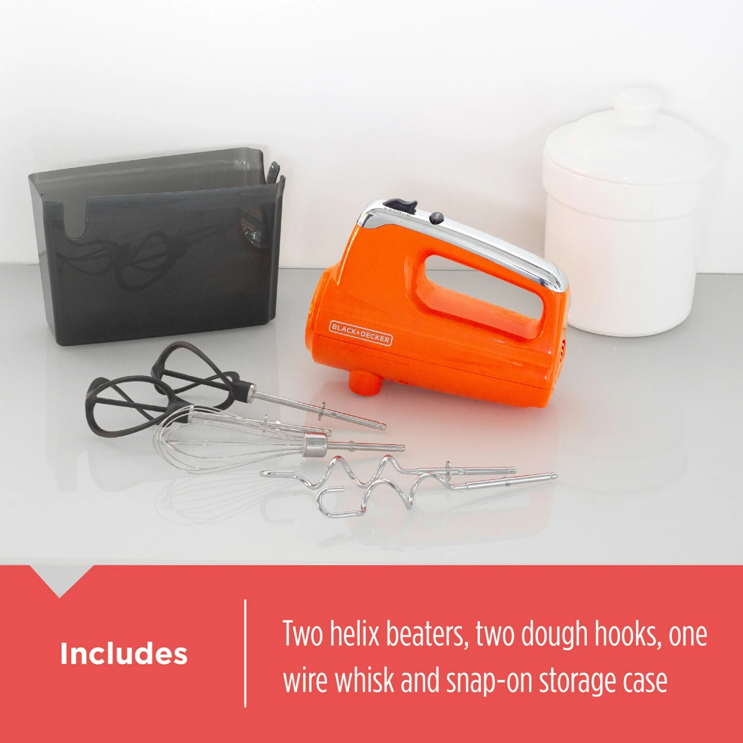 BLACK+DECKER Mixers Helix Performance Mixer 60-in Cord 5-Speed Tangerine Hand Mixer 10 BLACK+DECKER Mixers Helix Performance Mixer 60-in Cord 5-Speed Tangerine Hand Mixer - Image 10