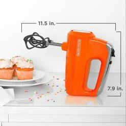 BLACK+DECKER Mixers Helix Performance Mixer 60-in Cord 5-Speed Tangerine Hand Mixer 29 BLACK+DECKER Mixers Helix Performance Mixer 60-in Cord 5-Speed Tangerine Hand Mixer -Aroma Shop 40003909