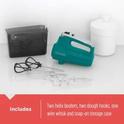 BLACK+DECKER Mixers Helix Performance Mixer 60-in Cord 5-Speed Teal Hand Mixer -Aroma Shop 40004041