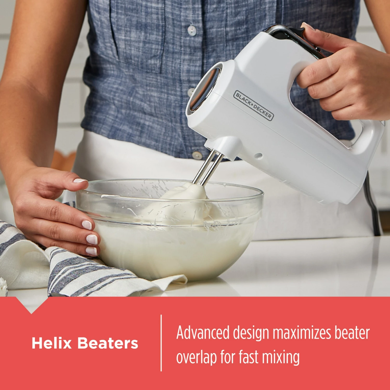 BLACK+DECKER Mixers Helix 60-in Cord 5-Speed White Hand Mixer 10 BLACK+DECKER Mixers Helix 60-in Cord 5-Speed White Hand Mixer - Image 10