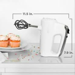 BLACK+DECKER Mixers Helix 60-in Cord 5-Speed White Hand Mixer 31 BLACK+DECKER Mixers Helix 60-in Cord 5-Speed White Hand Mixer -Aroma Shop 40112456