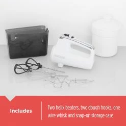 BLACK+DECKER Mixers Helix 60-in Cord 5-Speed White Hand Mixer 26 BLACK+DECKER Mixers Helix 60-in Cord 5-Speed White Hand Mixer -Aroma Shop 40112458