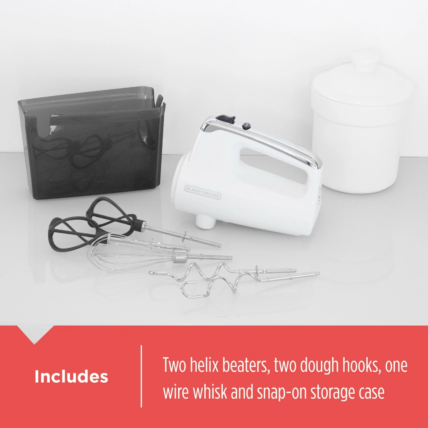 BLACK+DECKER Mixers Helix 60-in Cord 5-Speed White Hand Mixer 11 BLACK+DECKER Mixers Helix 60-in Cord 5-Speed White Hand Mixer - Image 11