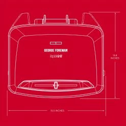 George Foreman Indoor Grills, Skillets & Waffle Makers Rapid Grill Series 6.41-in L x 12.72-in W Non-Stick Residential -Aroma Shop 40112547