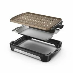 George Foreman Indoor Grills, Skillets & Waffle Makers Open Grate Smokeless 16.34-in L x 11.22-in W Non-Stick Residential -Aroma Shop 40112563