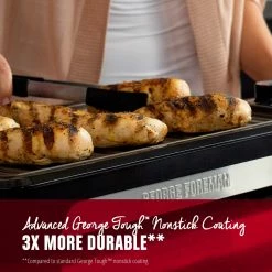 George Foreman Indoor Grills, Skillets & Waffle Makers Open Grate Smokeless 16.34-in L x 11.22-in W Non-Stick Residential -Aroma Shop 40112571