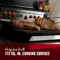 George Foreman Indoor Grills, Skillets & Waffle Makers Open Grate Smokeless 16.34-in L x 11.22-in W Non-Stick Residential -Aroma Shop 40112582