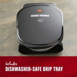 George Foreman Indoor Grills, Skillets & Waffle Makers 7.36-in L x 5.67-in W Non-Stick Residential -Aroma Shop 40117963