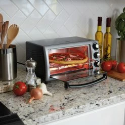 Hamilton Beach Toasters & Toaster Ovens 4-Slice Silver Toaster Oven (1100-Watt) -Aroma Shop 40276510 scaled