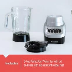BLACK+DECKER Blenders & Juicers PowerCrush 48-oz Silver 700-Watt Pulse Control Blender -Aroma Shop 40359546
