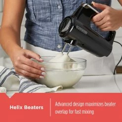 BLACK+DECKER Mixers Helix Performance Mixer 60-in Cord 5-Speed Black Hand Mixer -Aroma Shop 40931212