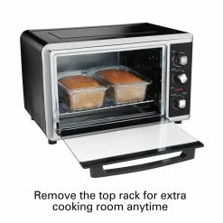 Hamilton Beach Toasters & Toaster Ovens 12-Slice Black Convection Toaster Oven with Rotisserie (1500-Watt) -Aroma Shop 41372556